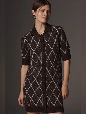 ANTHROPOLOGIE RHINESTONE SWEATER SHIFT DRESS
